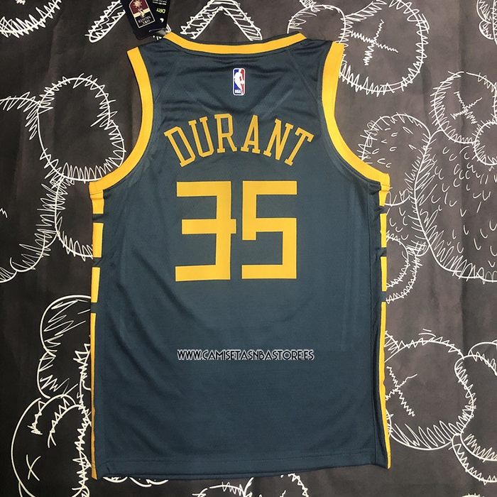 Kevin Durant NO 35 Camiseta Golden State Warriors Ciudad 2018-19 Azul